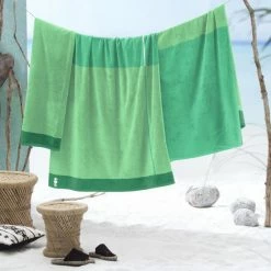 Alternative view of Am billigsten ? Seahorse Block Strandtuch - 100x180 Cm - Green ✔️