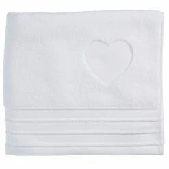 Am billigsten ? Riviera Maison Rivièra Maison Heart Strandtuch - 100x180 Cm - White ?