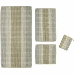 Schlussverkauf ? Cawö Noblesse Cashmere Streifen-Waschhandschuh - 16x22 Cm - Sand ?