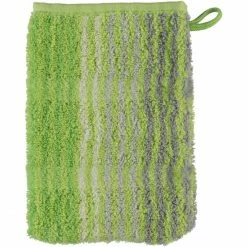Rabatt ❤️ Cawö Noblesse Cashmere Streifen-Waschhandschuh - 16x22 Cm - Kiwi ✔️