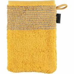 Budget ✨ Cawö Luxury Home Collection Two-Tone Waschhandschuh - 16x22 Cm - Curry ⌛