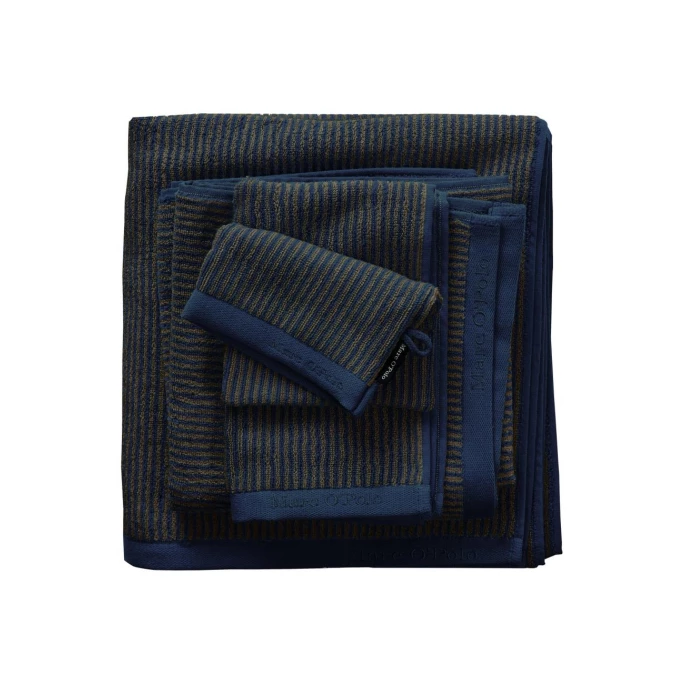 Neu ? Marc O'Polo Timeless Tone Stripe Waschhandschuh - 16x22 Cm - Marine/Earthbrown ? 1 Neu ? Marc O'Polo Timeless Tone Stripe Waschhandschuh - 16x22 Cm - Marine/Earthbrown ?