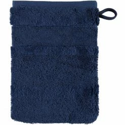 Auslauf ? Cawö CAWÖ Noblesse² Uni Waschhandschuh - 16x22 Cm - Navy ?