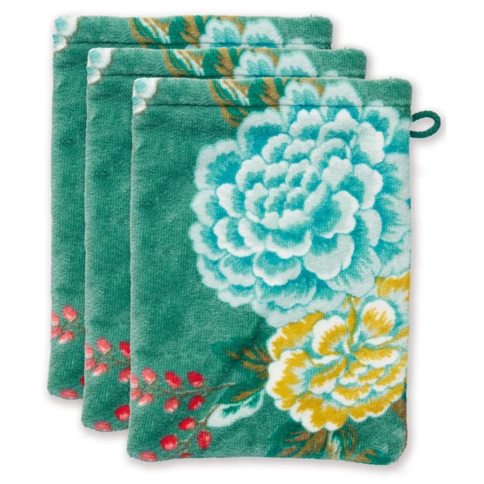 Aktion ? Pip Studio Good Evening Waschhandschuh - 3er Set - 3er Set: 16x22x3 Cm - Green ? 1 Aktion ? Pip Studio Good Evening Waschhandschuh - 3er Set - 3er Set: 16x22x3 Cm - Green ?