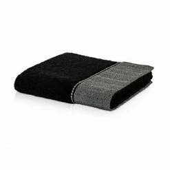 Aktion ? Möve Brooklyn Fischgrat Waschhandschuh - 20x15 Cm - Black ?