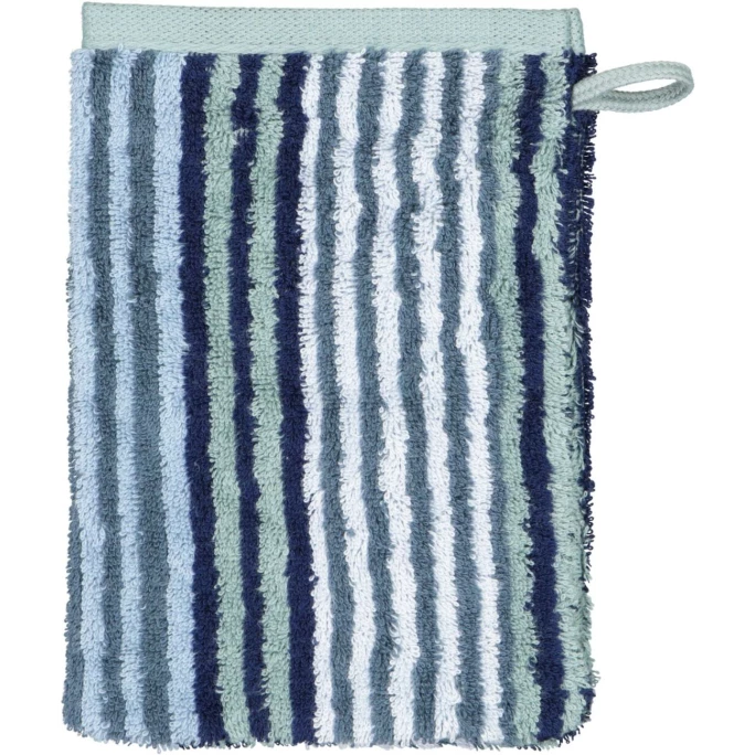 Brandneu ? Cawö Delight Streifen Waschhandschuh - 16x22 Cm - Fjord ? 1 Brandneu ? Cawö Delight Streifen Waschhandschuh - 16x22 Cm - Fjord ?