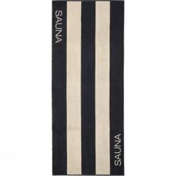Budget ? Cawö Natural Blockstreifen Saunatuch - 80x200 Cm - Natur-schwarz ⭐