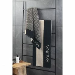 Alternative view of Budget ? Cawö Natural Blockstreifen Saunatuch - 80x200 Cm - Natur-schwarz ⭐