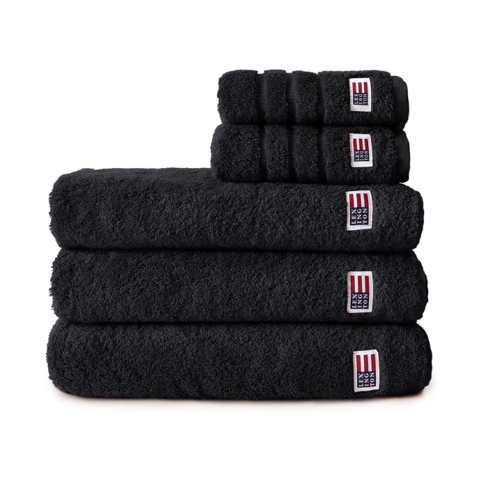 Aktion ? LEXINGTON Original Towel Badetuch - 100x150 Cm - Black ? 1 Aktion ? LEXINGTON Original Towel Badetuch - 100x150 Cm - Black ?